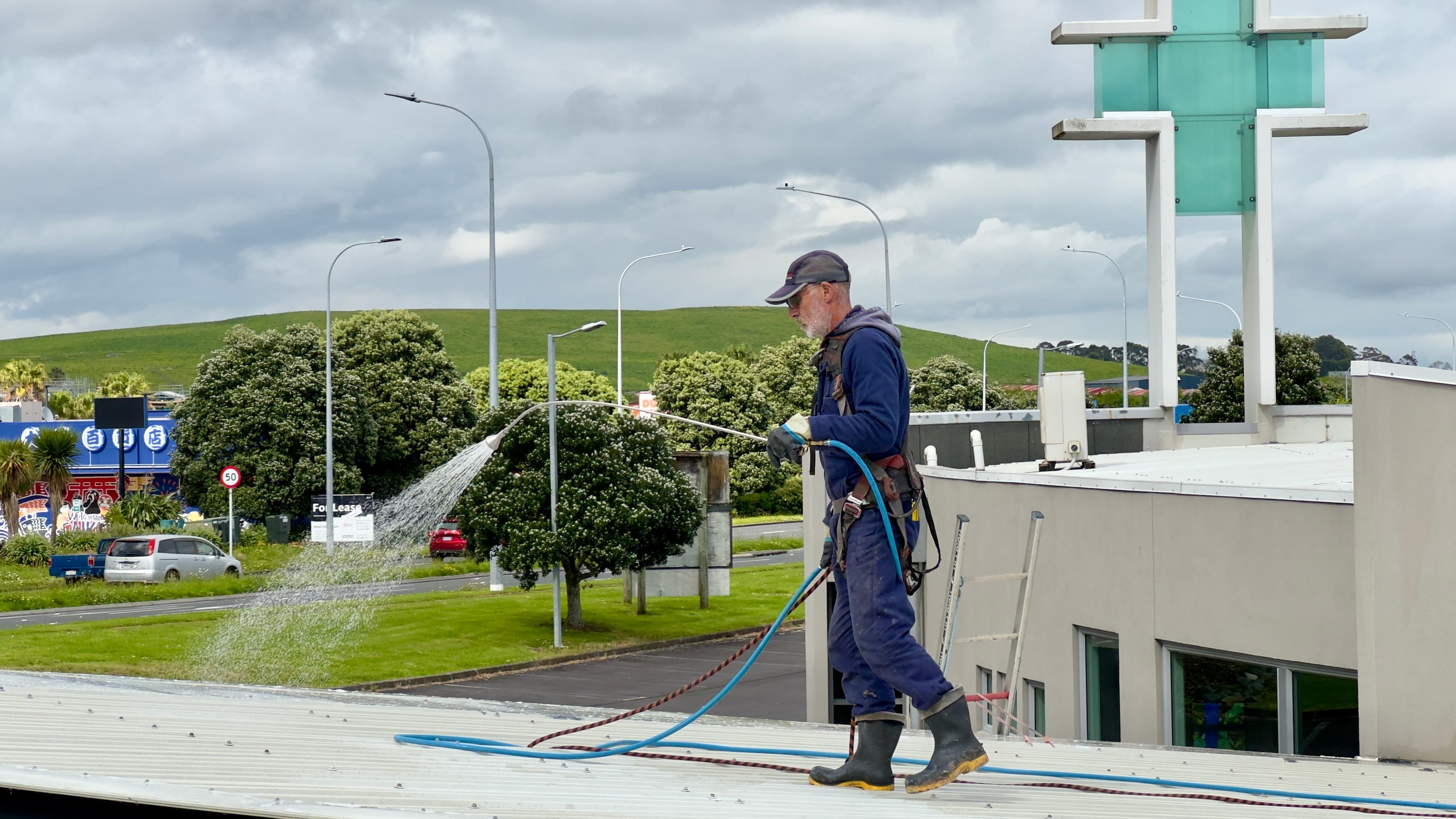 Roof Cleaning on a Long Run Roof